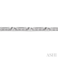 1/10 Ctw Knot Shape Single Cut Diamond Link Bracelet in Sterling Silver