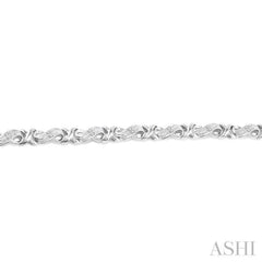 1/6 Ctw Single Cut Diamond 'X' Link Bracelet in Sterling Silver