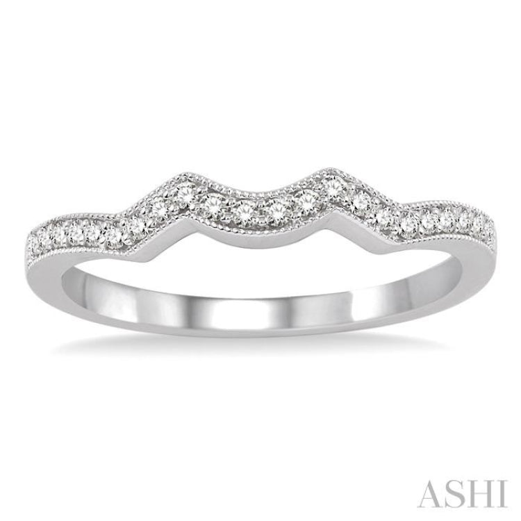 1/5 Ctw Round Cut Diamond Wedding Band in 14K White Gold