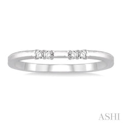 1/10 Ctw Round Cut Diamond Wedding Band in 14K White Gold