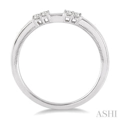 1/10 Ctw Round Cut Diamond Wedding Band in 14K White Gold