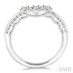 1/3 Ctw Round Cut Diamond Wedding Band in 14K White Gold