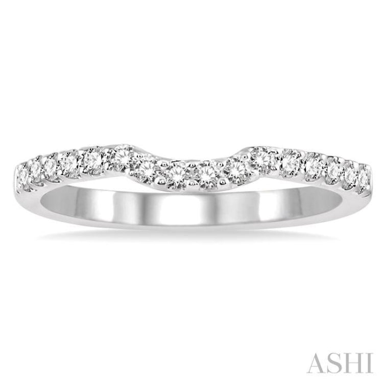 1/3 Ctw Round Cut Diamond Wedding Band in 14K White Gold