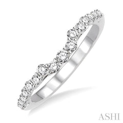 3/8 Ctw Round Cut Diamond Wedding Band in 14K White Gold