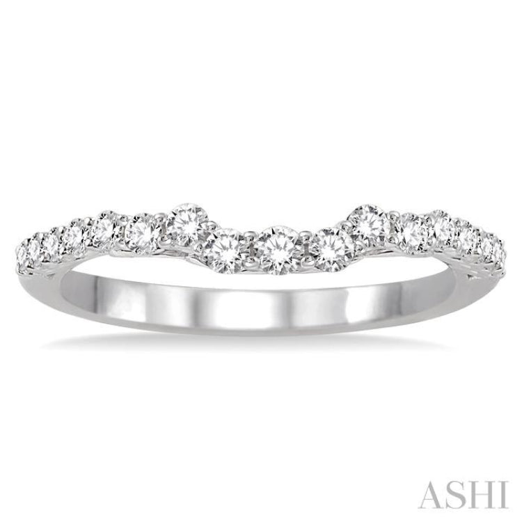 3/8 Ctw Round Cut Diamond Wedding Band in 14K White Gold