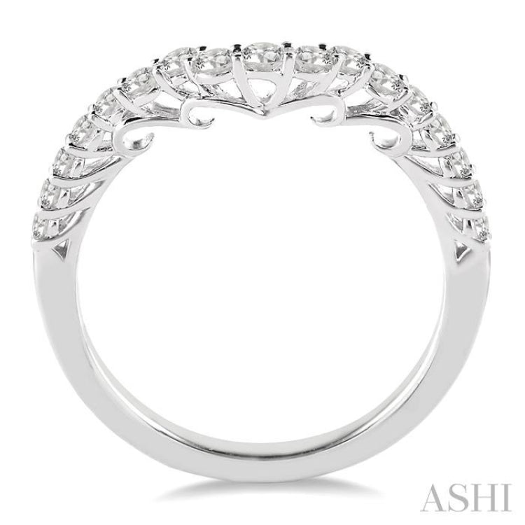 3/8 Ctw Round Cut Diamond Wedding Band in 14K White Gold