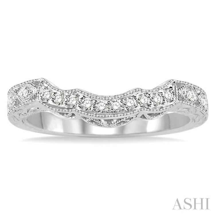 1/6 Ctw Round Cut Diamond Wedding Band in 14K White Gold