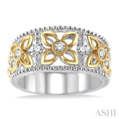 1/3 Ctw Round Cut Diamond Fashion Band in 14K White and Yellow Gold