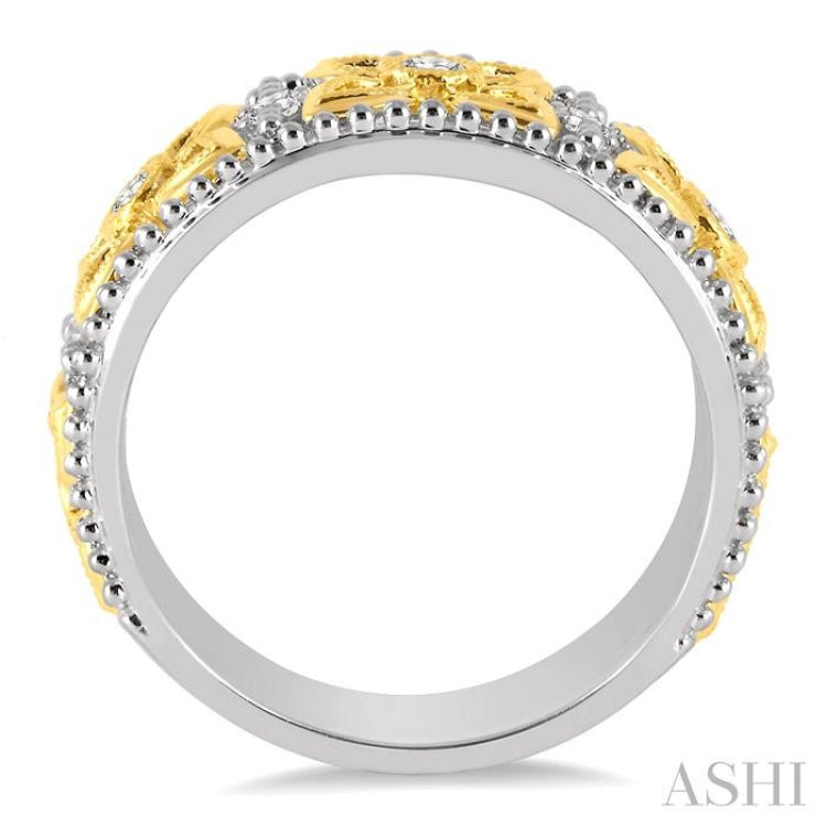 1/3 Ctw Round Cut Diamond Fashion Band in 14K White and Yellow Gold