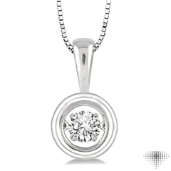 1/5 Ctw Diamond Emotion Pendant in 14K White Gold with Chain