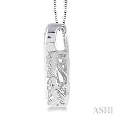 3/8 Ctw Diamond Emotion Pendant in 14K White Gold with Chain