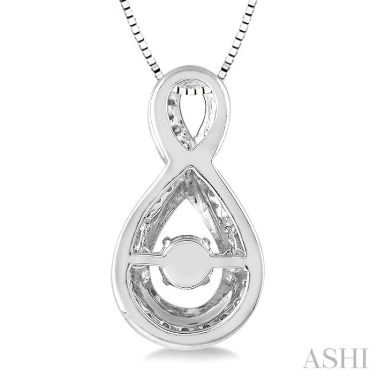 3/8 Ctw Diamond Emotion Pendant in 14K White Gold with Chain