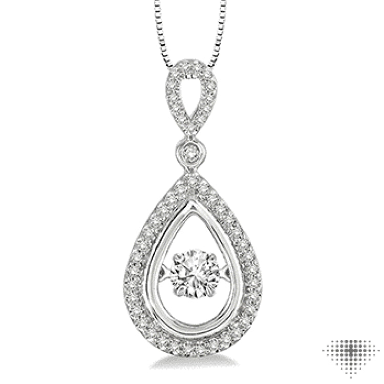 3/8 Ctw Diamond Emotion Pendant in 14K White Gold with Chain