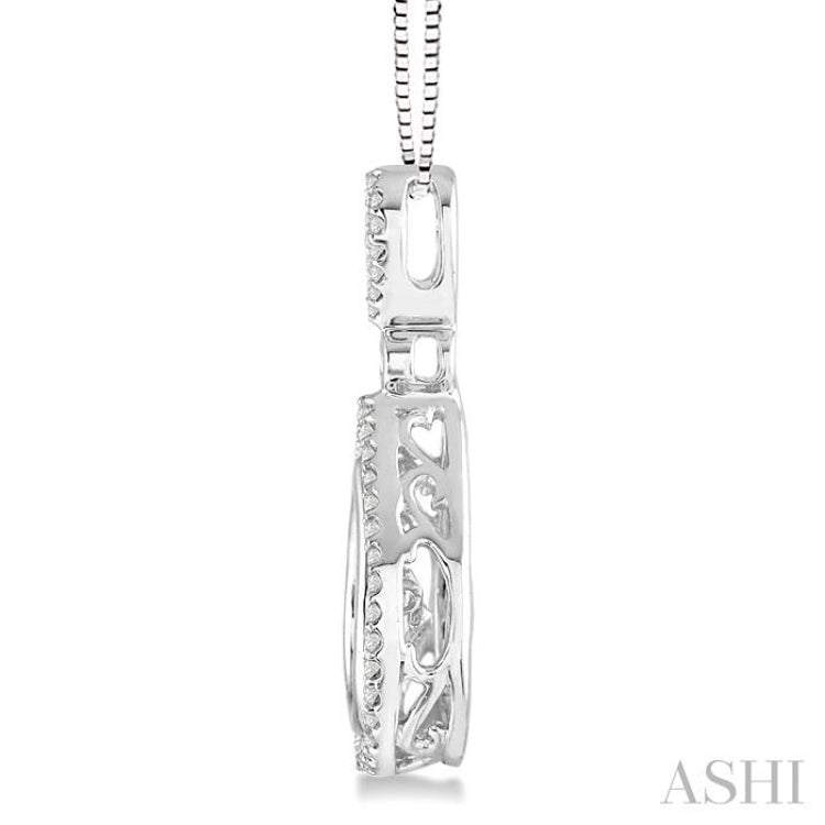 3/8 Ctw Diamond Emotion Pendant in 14K White Gold with Chain