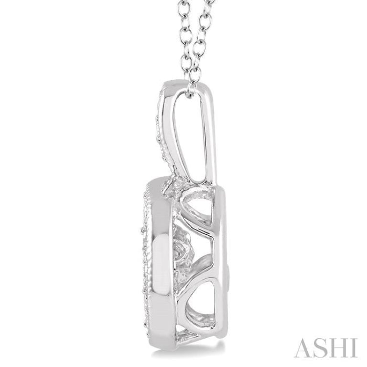 1/10 Ctw Diamond Emotion Pendant in Sterling Silver with Chain