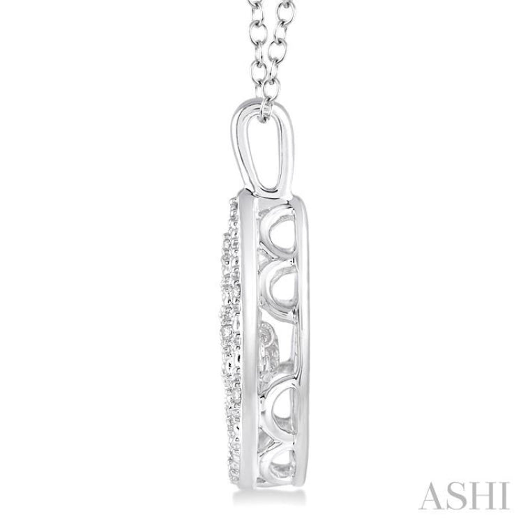 1/10 Ctw Pear Shape Diamond Emotion Pendant in Sterling Silver with Chain