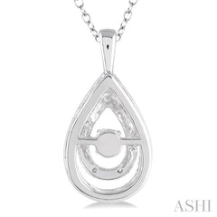 1/10 Ctw Pear Shape Diamond Emotion Pendant in Sterling Silver with Chain