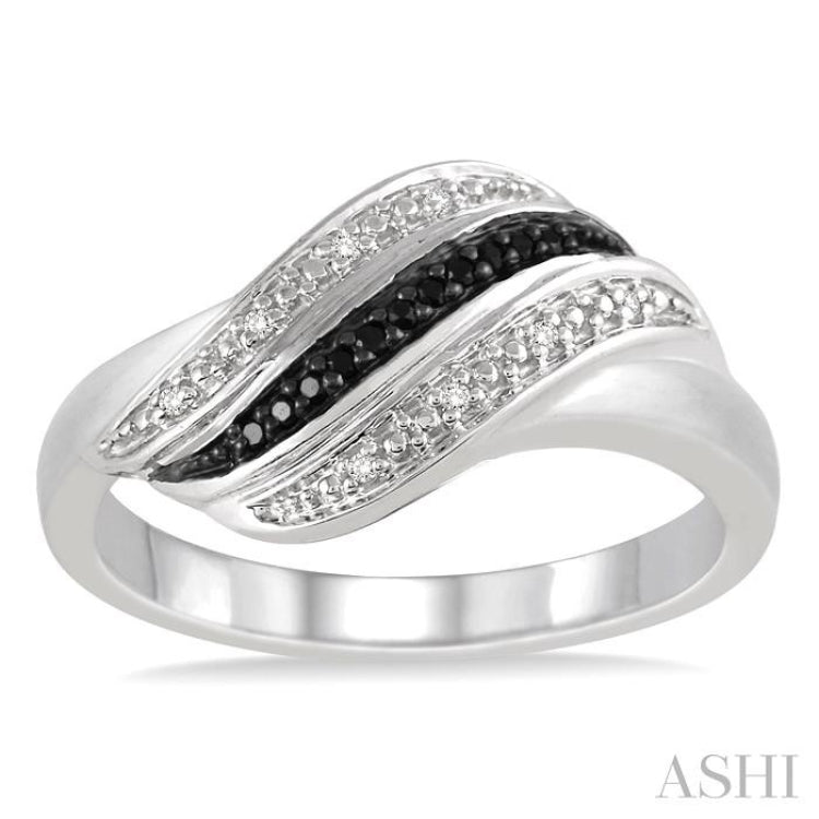 1/10 Ctw White and Black Diamond Fashion Ring in Sterling Silver