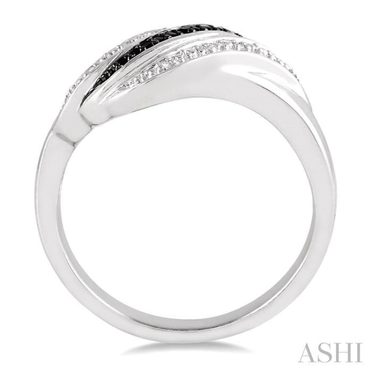 1/10 Ctw White and Black Diamond Fashion Ring in Sterling Silver