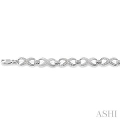 1/10 Ctw Round Cut Diamond Swirl bracelet in Sterling Silver