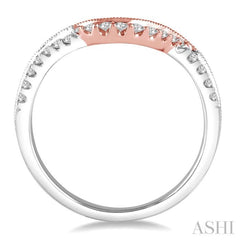 1/5 Ctw Round Diamond Wedding Band in 14K White and Rose Gold