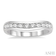 1/2 Ctw Round Cut Diamond Inlay Wedding Band in 14K White Gold