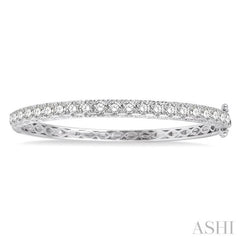 5 ctw Round Cut Diamond Bangle in 14K White Gold