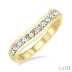 1/2 Ctw Round Cut Diamond Inlay Wedding Band in 14K Yellow Gold