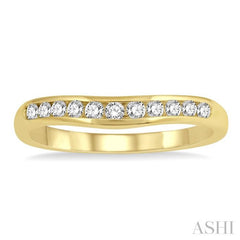 1/4 Ctw Round Cut Diamond Inlay Wedding Band in 14K Yellow Gold