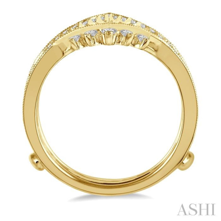 1/2 Ctw Pointed Arch Round Cut Diamond Insert Ring in 14K Yellow Gold