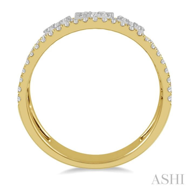 1/2 Ctw Lovebright Round Cut Diamond Ladies Ring in 14K Yellow and White Gold