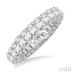 3 Ctw Eternity Oval Cut Diamond Wedding Band in 14K White Gold