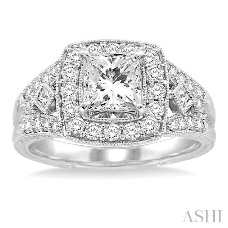 1/2 Ctw Diamond Semi-Mount Engagement Ring in 14K White Gold