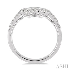 1/5 Ctw Round Cut Diamond Wedding Band in 14K White Gold