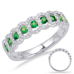 14 Kt White Gold Emerald Color Rings - Precious