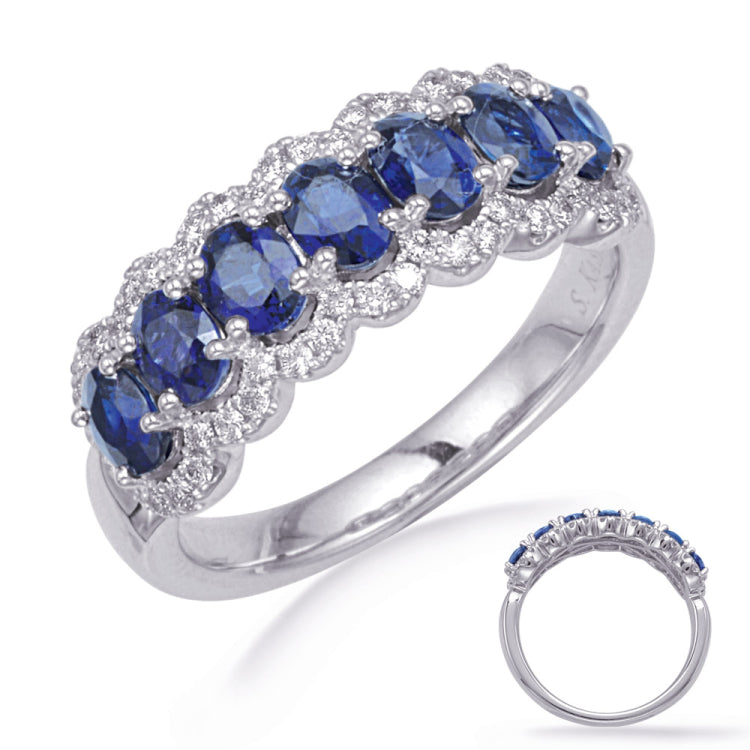 White Gold Sapphire & Diamond Ring