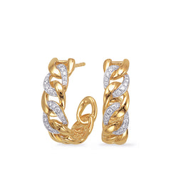 Yellow Gold Diamond Hoop Earring