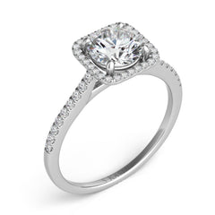 White Gold Halo Engagement Ring