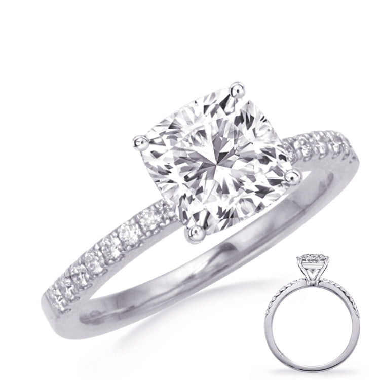 14 Kt White Gold Side Stone - Prong Set Engagement Rings