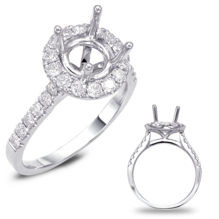 White Gold Halo Engagement Ring