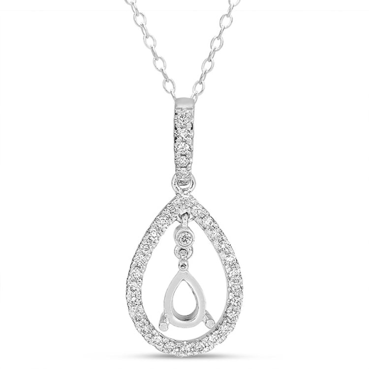 White Gold Semi Mounting Pendant