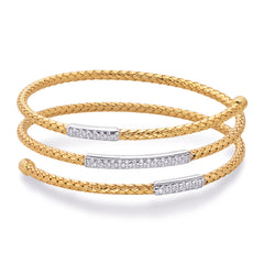 White & Yellow Gold Bangle Italian Made