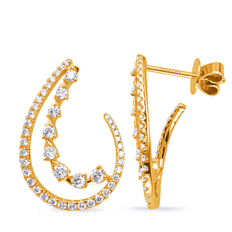 Yellow Gold Diamond Earring