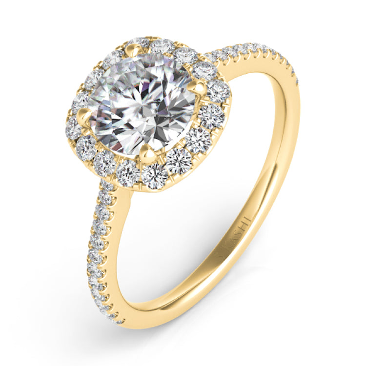 Yellow Gold Halo Engagement Ring