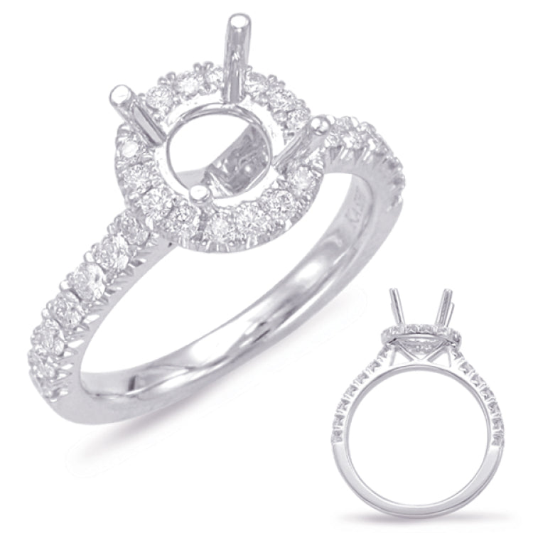 White Gold Halo Engagement Ring