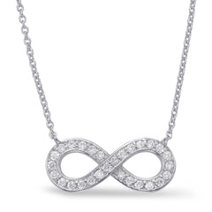 White Gold Infinity Sign Necklace