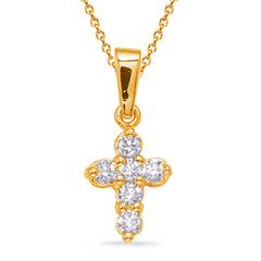 Yellow Gold Diamond Cross