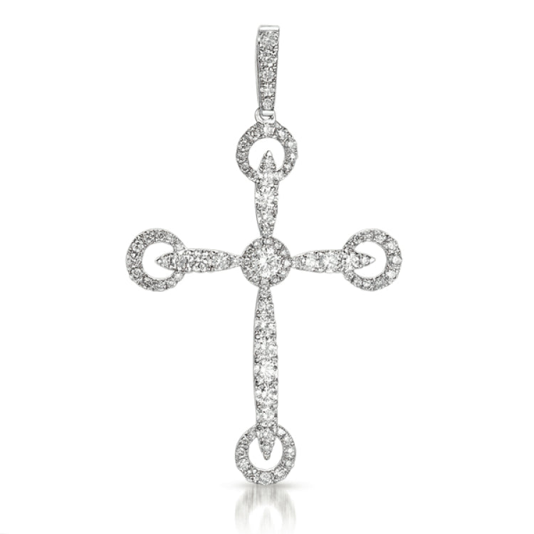 White Gold Diamond Cross Pendant