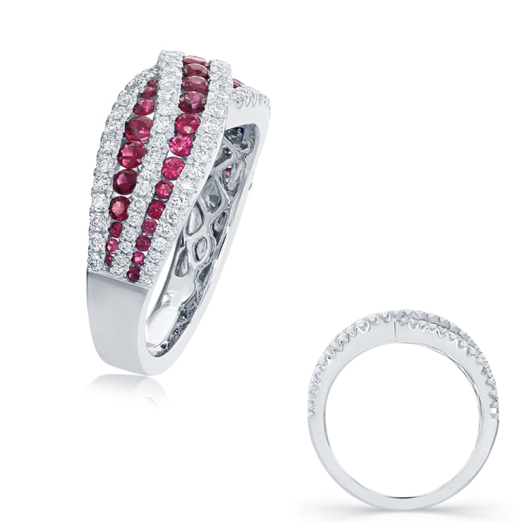 White Gold Ruby & Diamond Ring