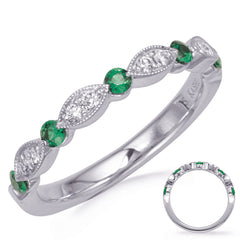 14 Kt White Gold Emerald Color Rings - Precious